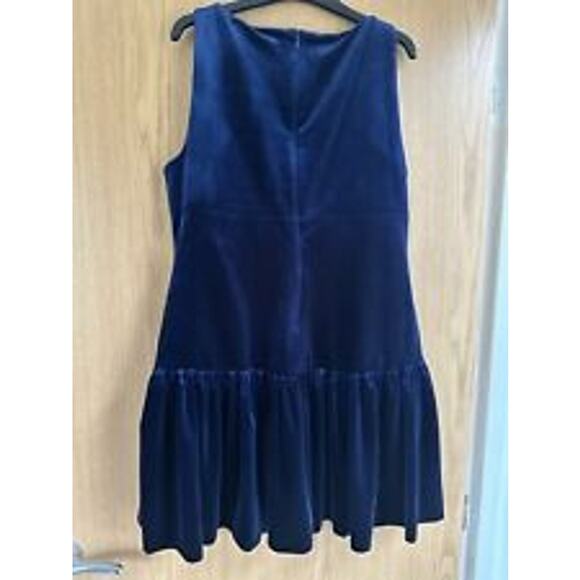 ZARA Velvet Mini Dress NWT | Midnight Blue Sleeveless Balloon Hem L - Picture 16 of 16